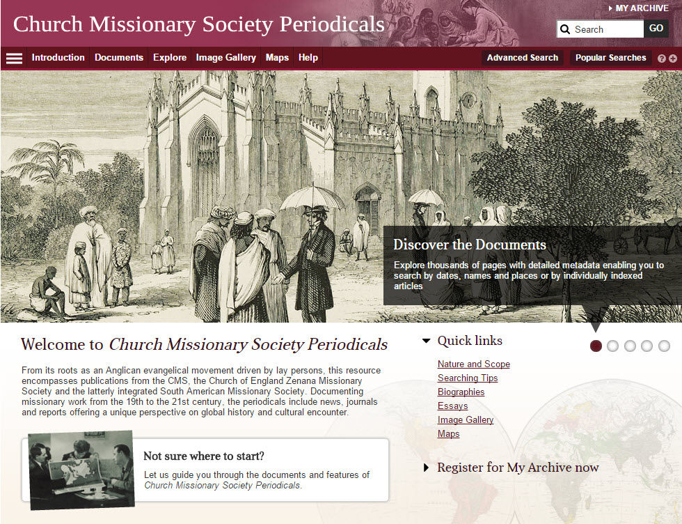 Church Missionary Society Periodicals homepage